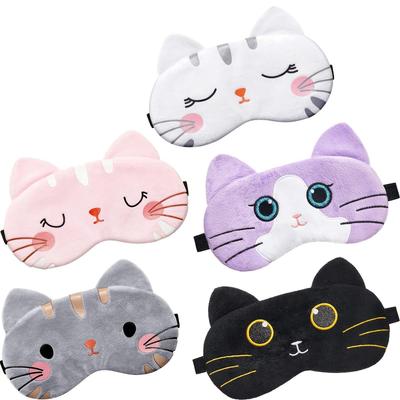 Siawadeky Eye Masks for Set of Cute Cat Print Eye Covers for Restful No Comfortable and Naps with Adjustable Suitable for and Adults Light-Blocking