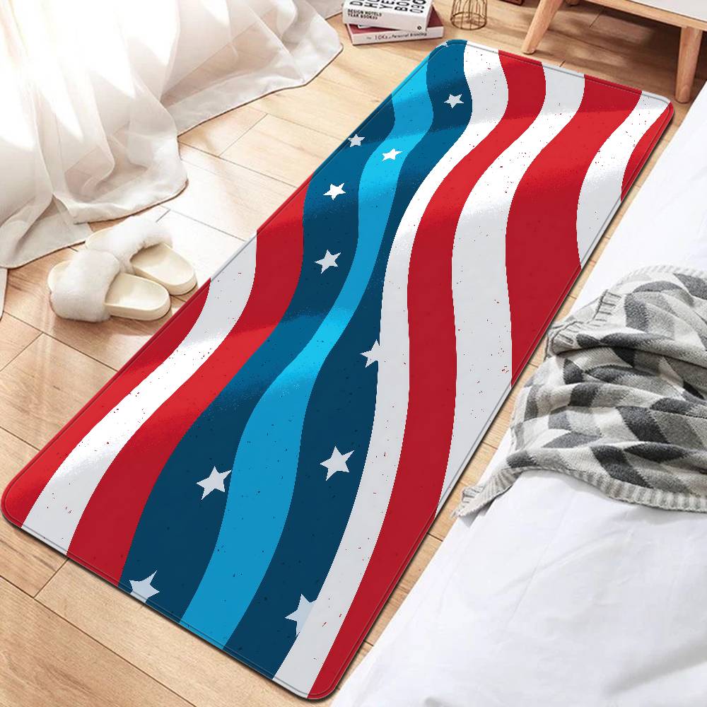 Popular Symbol American Flag Floor Mat Cheaper Anti-slip Modern Living Room Balcony Printed Bedside Mats