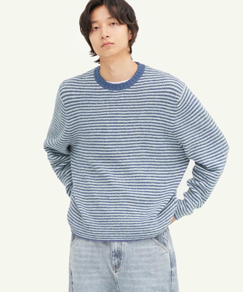 INTEMPOMOOD Lees Harbor Stripe Knit_Cream Gray