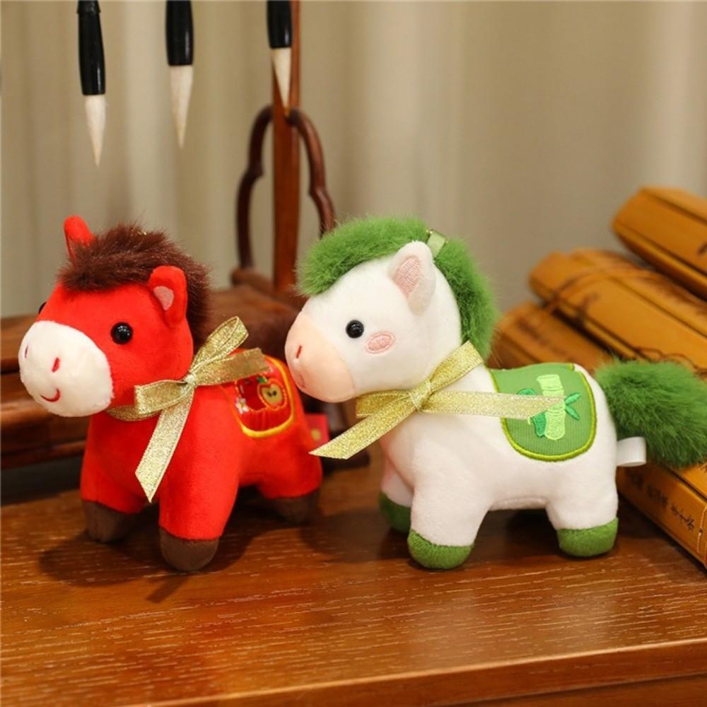 Mascot Dolls Lucky Horse Plush Toys Cute Zodiac Pony Figurine Chinese New Year