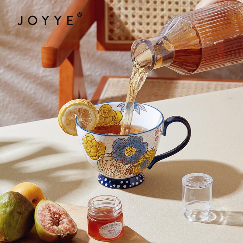 JOYYE Handbemalte Keramik-Müslischale mit Blumenmuster