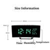 Mirror Digital Alarm Clock Temperature Date 2 Levels of Brightness Adjustment Snooze Table Clock 12/24H Night Mode LED Clock