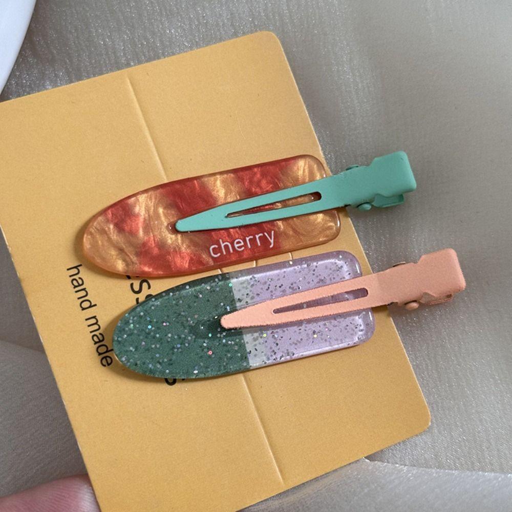 Geometry Fruit Hairpin Duckbill Clip Makeup Hair Clip Simple Traceless Hairpin  Daily
