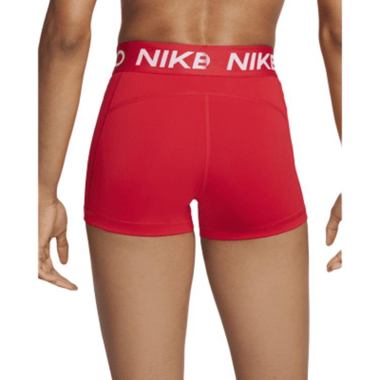 Nike Pro Logo Letter Print Hohe Taille Sportshorts Damen-Shorts University-Rot CZ9857-658