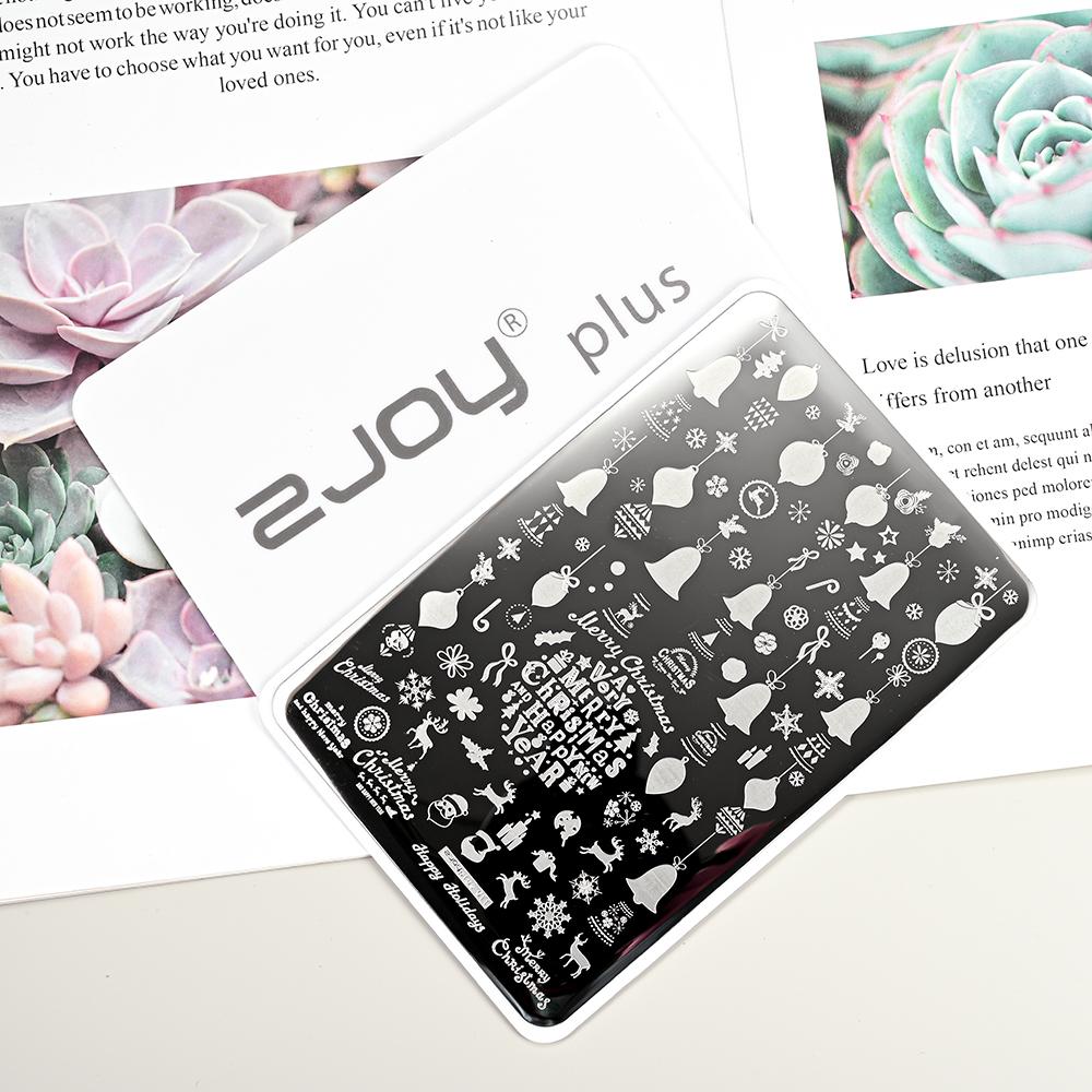 Destičky na ražení nehtů Zimní linky svetru s pruhovaným vzorem Šablony na nehty DIY geometrický kostkovaný design nehtová deska Obrázek Decoratio