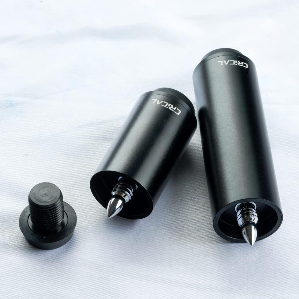 CRICAL Pool Cue Extension, 2/3/4/8 Inch Metal Billiard Cue Extension with 3 Bumpers, Billiard Accessories