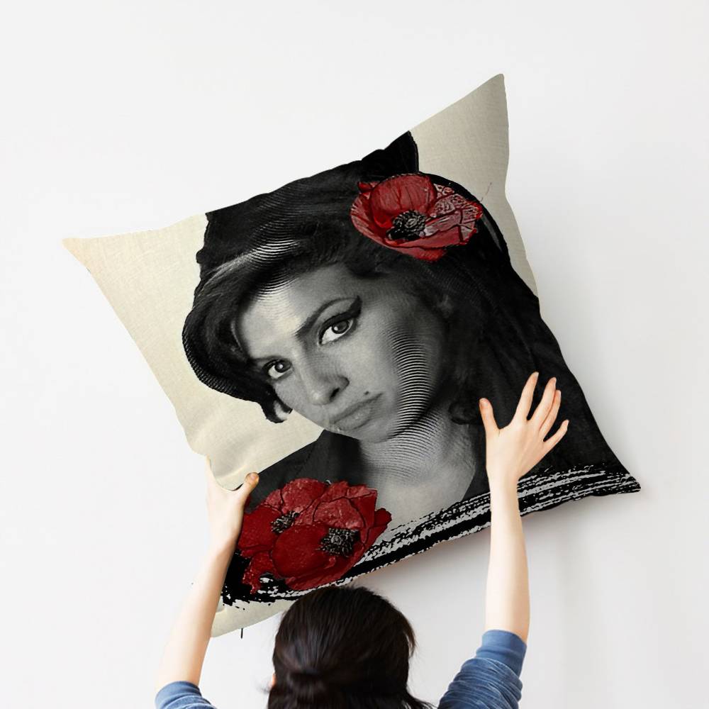Famous Music Singer Amy Winehouse Pillow Anime Pillow Sofa Bed Head Pillow Cover Cushion Cover 45x45 cm Fashion