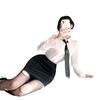 Large Size Secretary Sexy Hip Wrap Uniform Royal Sister Sex Underwear Business Wear Cosplay Slim Fit White Shirt Woman