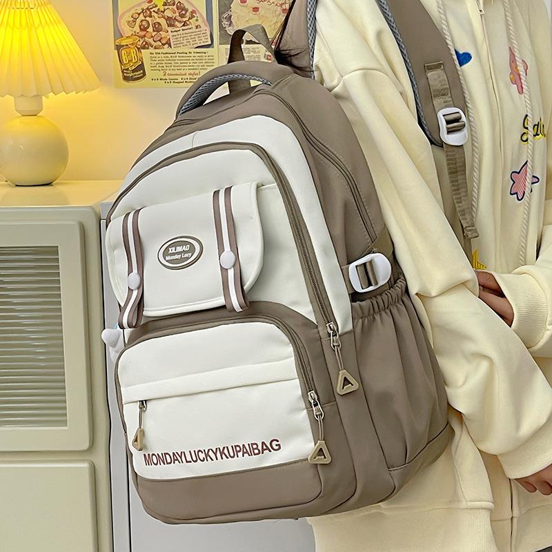 

New Waterproof Nylon Cloth Bag Large Capacity Small Middle and Middle School Students Backpack