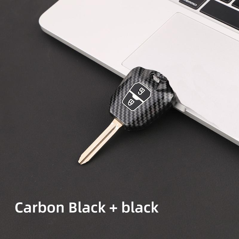 Abs Carbon Car Key Case Cover Shell Skin Holder Fob Bag Set For Isuzu D-Max Mux Truck Dmax 2 Buttons Keyless Protector