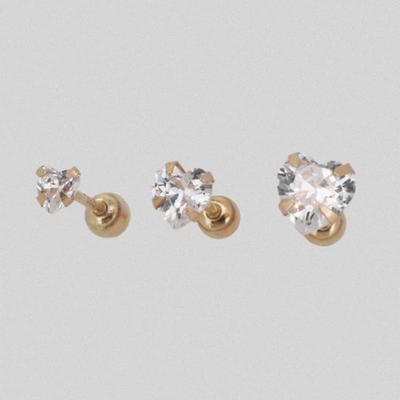 Youngglow 14k Heart Cubic Piercing