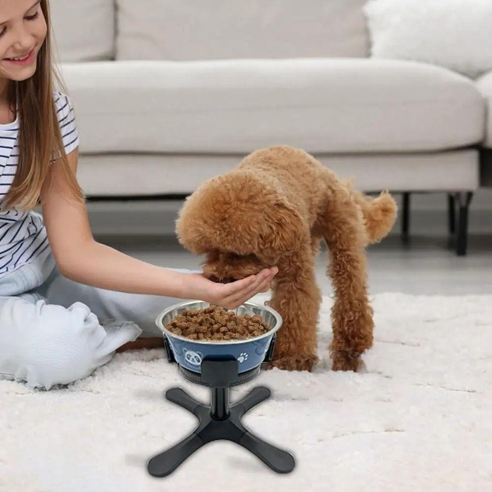 Removable Dog Food Bowl Stand Adjustable Height Angle Pet Bowl Lifting Rack Water