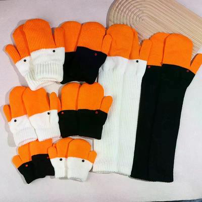 1 Paar Süße Lustige Gänse Gestrickte Handschuhe Für Frauen Winter Fleecegefüttert Verdickt Doppellagig Warm Kälteschutz Handschuhe