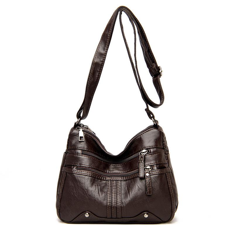 Pu Leather Crossbody Bag For Middleaged Women With Multiple Compartments For Casual Travel