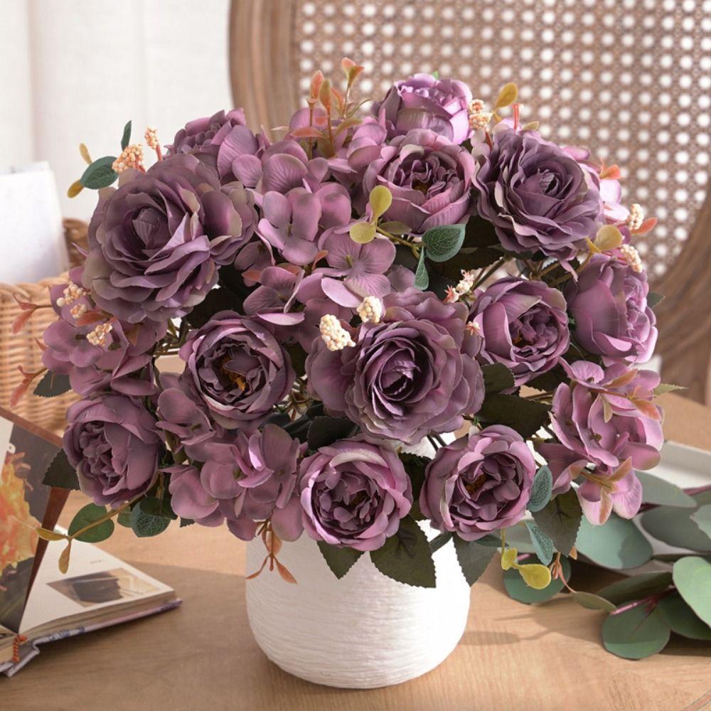 Accessories Simulation Peony Flower Silk Petals Faux Flower Fake Floral Bouquet  Home Decoration