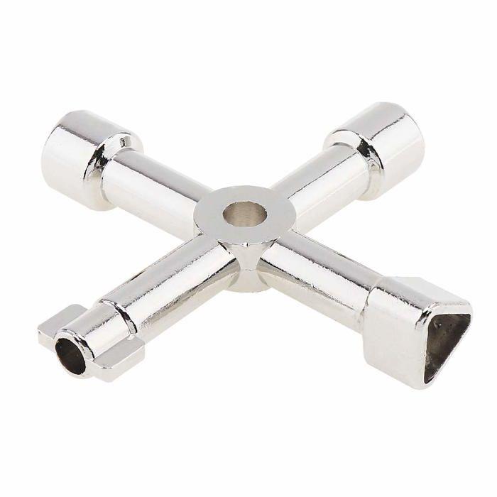AIMOONSA 4-Way Universal Cross Wrench – Multifunction Wrench for Electrical Cabinets, Water, Gas