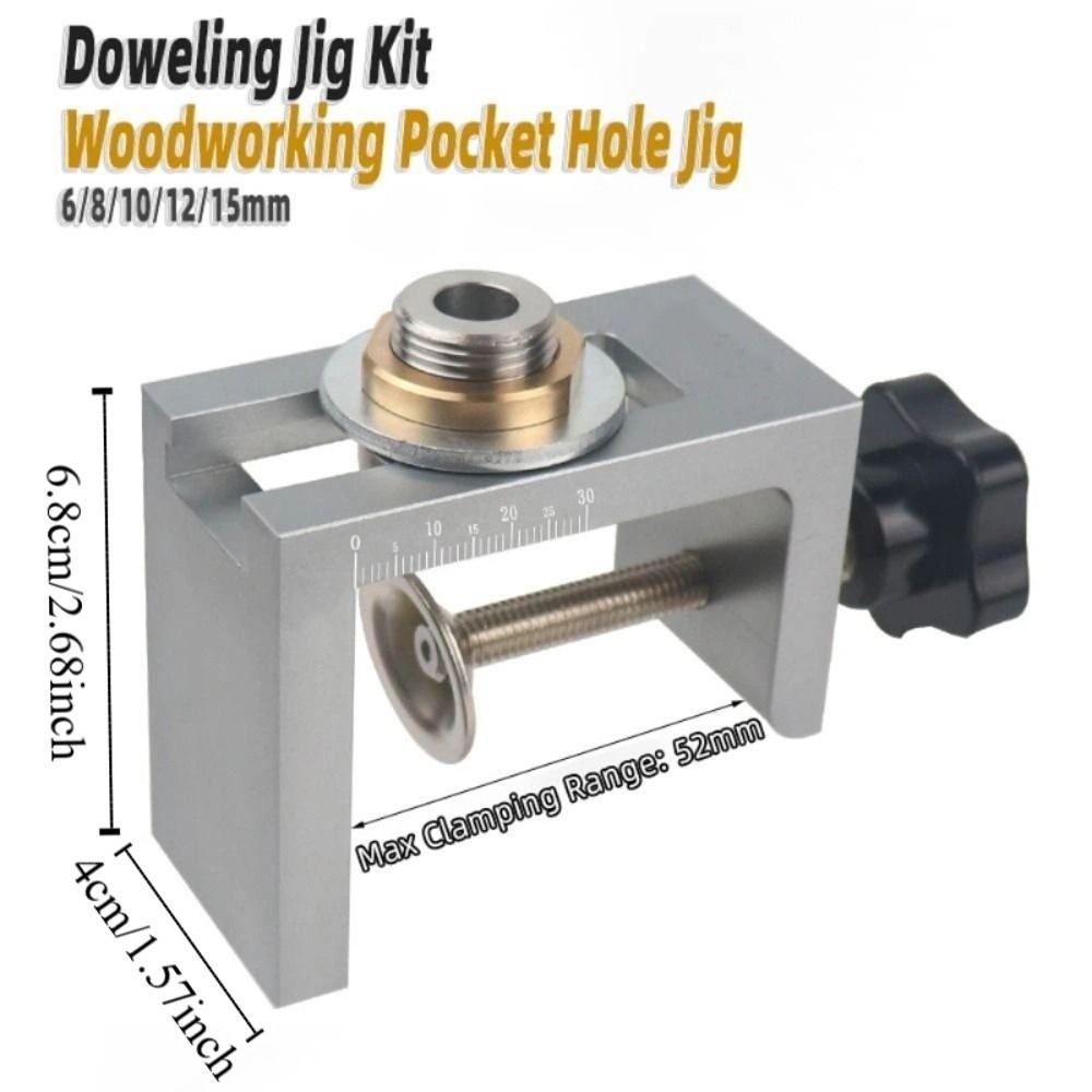 6/8/10/12mm Größe Dübelbohrschablone Kit Locherweiterung Effektives Bohren Taschenlochschablone Locator Möbelverbindungslochstanzer