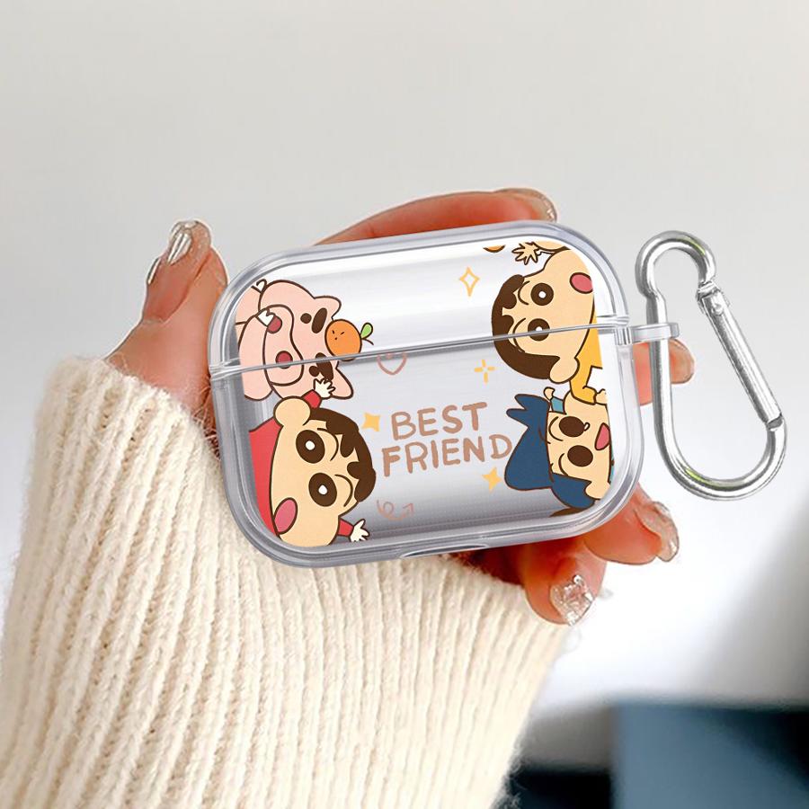 Cute Crayons Shinchan Clear Earphone Cases Cover Case For Airpods 1 3 Pro 4 2 Pro2 Pro3