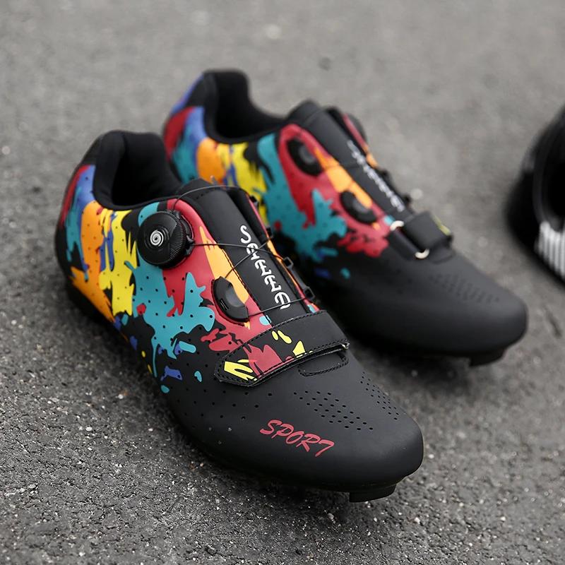 Men's mtb Cycling Sneakers Bicycle Shoes Cyclocross Shoes Bike Trainers Black,White Road Cycling Shoes Cycling Sneakers