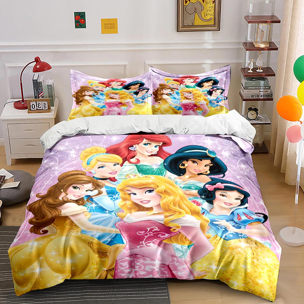 Princess Themed Bedding Set for Kids Bedding set (1 duvet cover, 2 pillowcases, duvet not included)