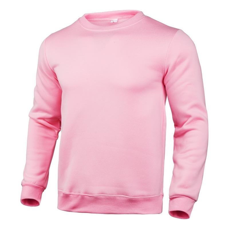 

Men s Fashionable Long Sleeved Solid Color Tops Round Neck Casual Pullover with Loose Fit Pullovers XXXL рожевий