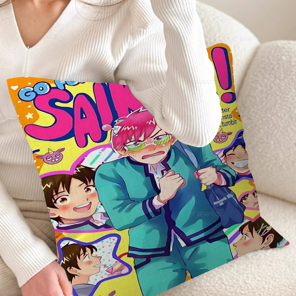 

S-Saiki K Cushion Cover Decorative Pillow Sofa Home Decor case pillow cases 12x12Inch