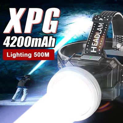 XPG LED Süper Parlak Kafa Lambası Yüksek Güçlü Kafa Lambası Dahili pil Hafif Kafa Feneri Balıkçılık Kamp Feneri