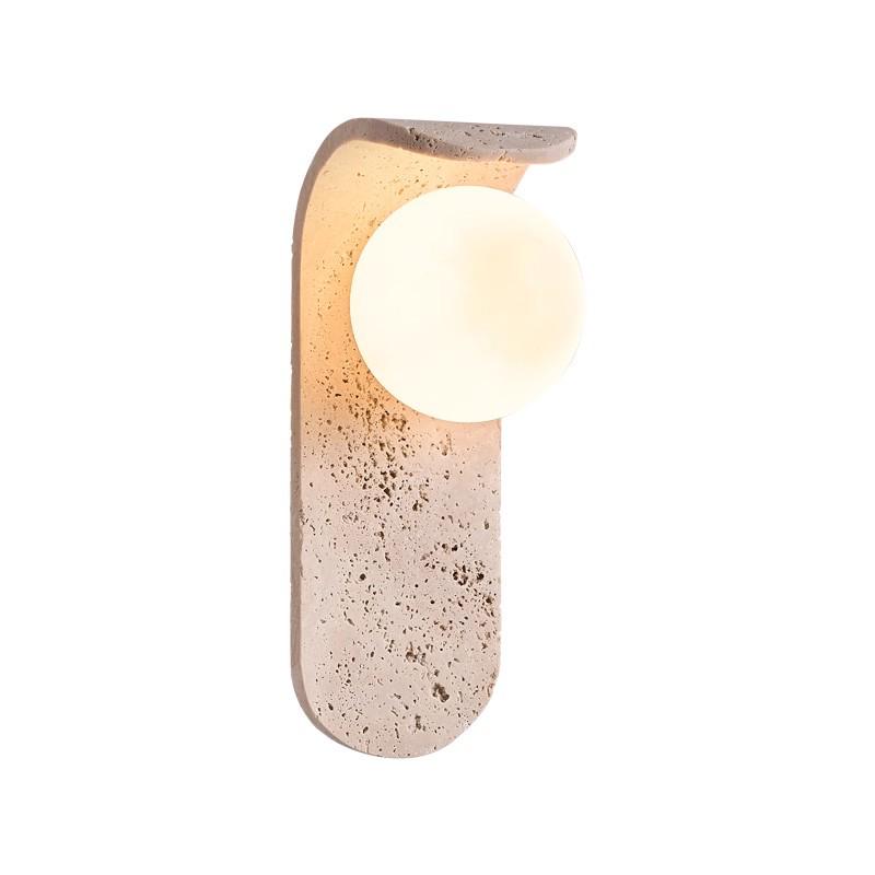 Mid-Century Travertine Wall Lamp: Wabi-Sabi Style for Bedrooms, Living Rooms, Staircases, Retro Homestay.