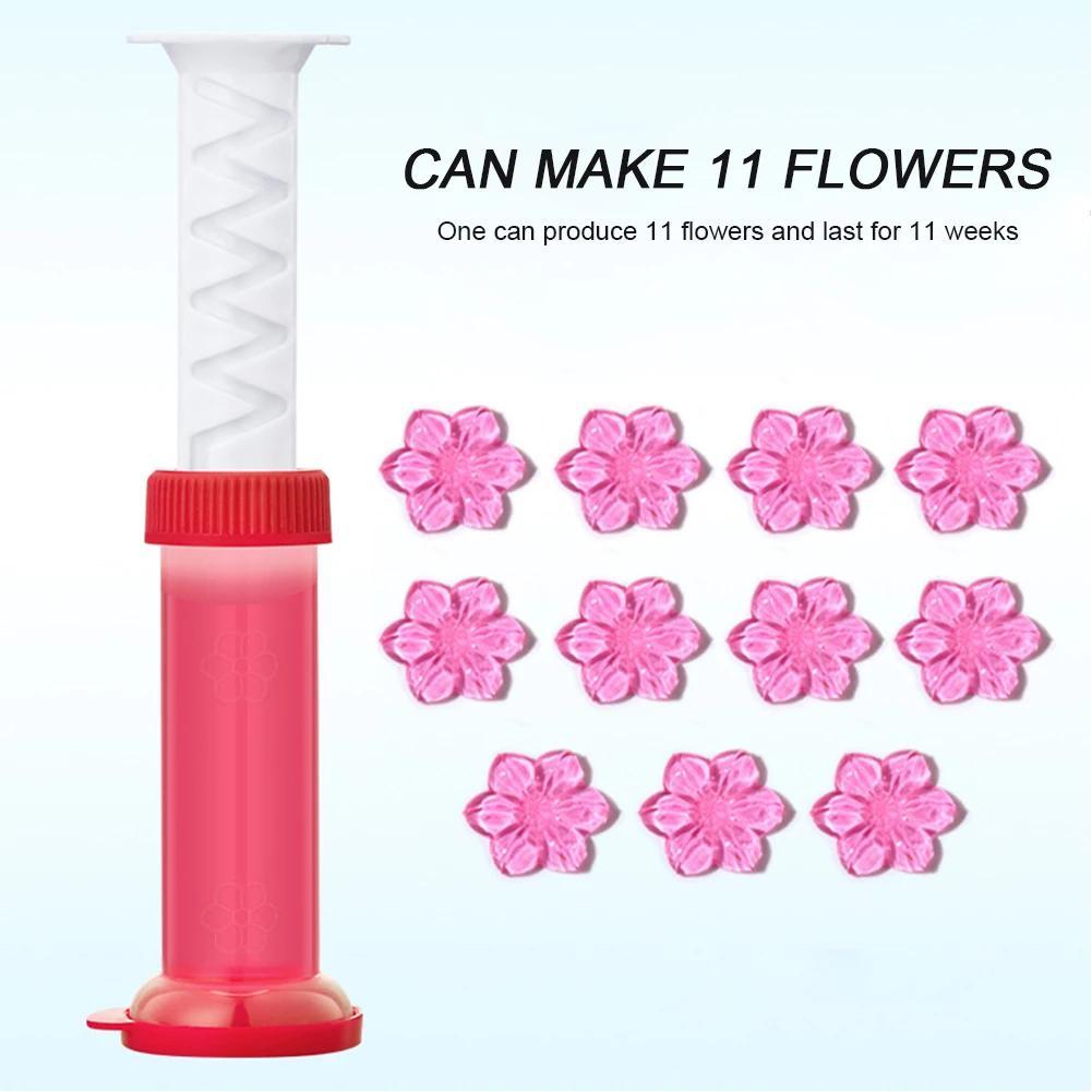 Flower Toilet Cleaner Gel Syringe Aromatic Drain Toilet Cleaning Product Air Freshener Remove Odors Deodorizing Bathroom Sticker