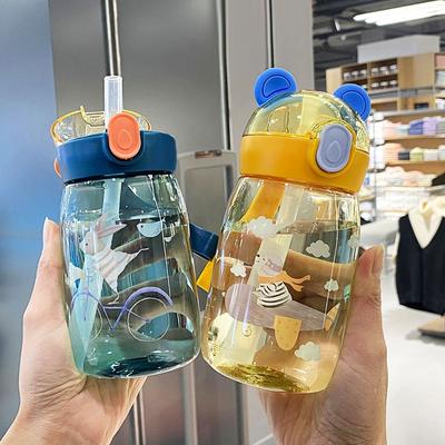 For School Boys Girl Cup With Straw Drinking Tumbler Drinking Cup Travel Kettle Kids Water Bottle Water Jugs