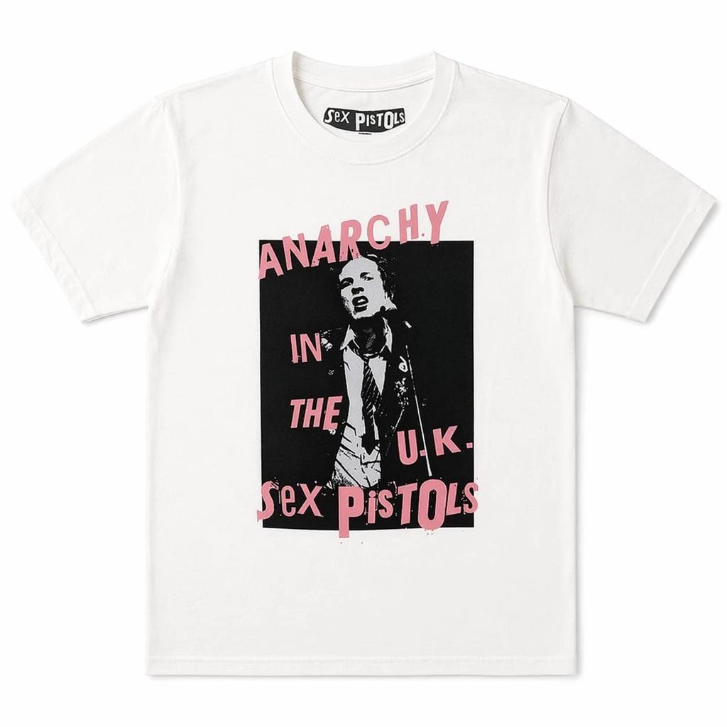 Official Sex Pistols Anarchy In The UK White Alt Emo Goth Kids T-Shirt