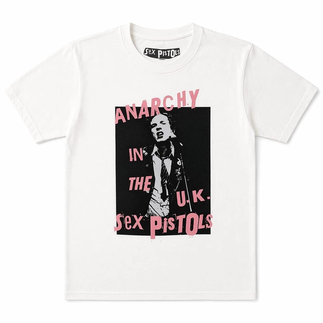 Official Sex Pistols Anarchy In The UK White Alt Emo Goth Kids T-Shirt S