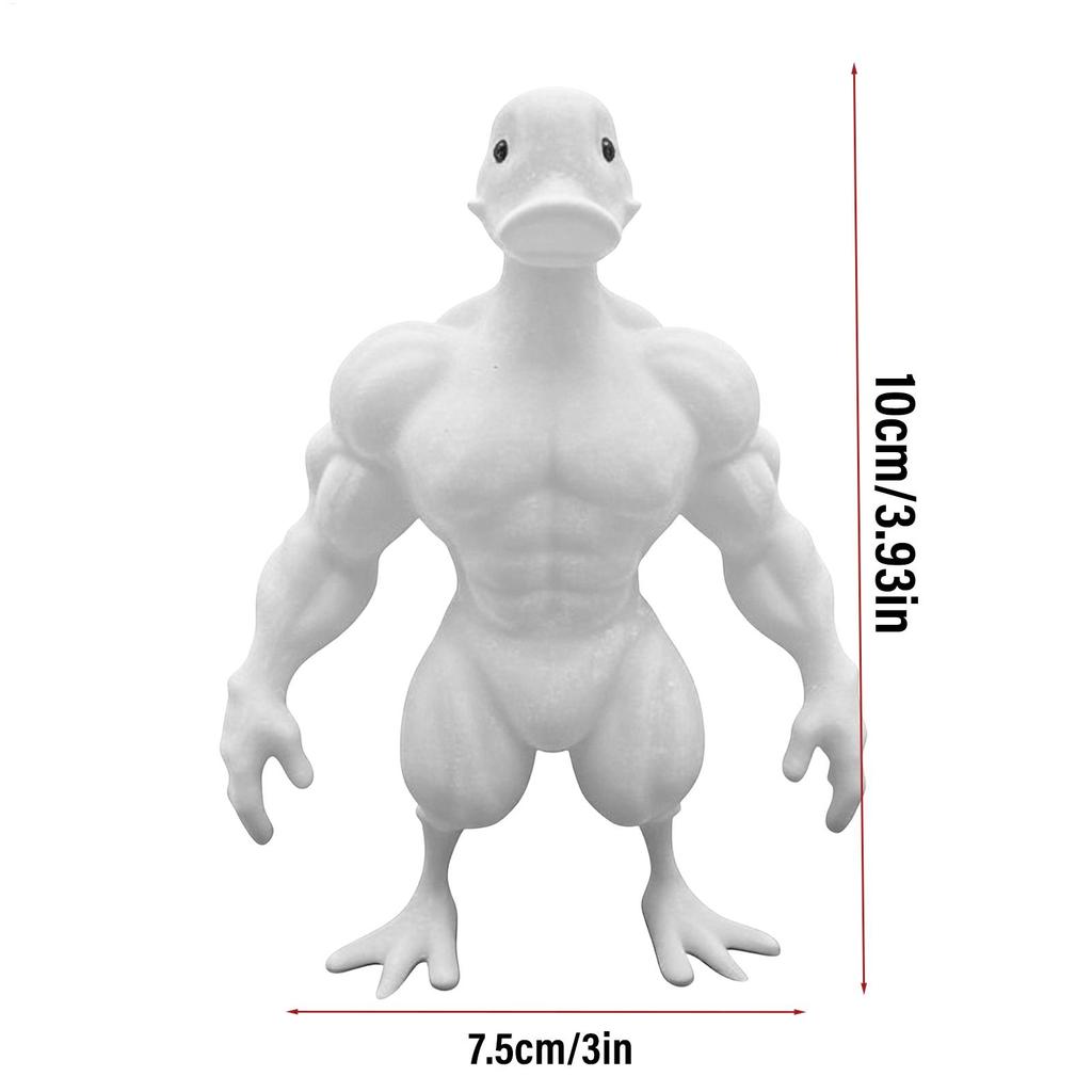 Flexing Muscle Duck Statue 3D Printed Gym Decor for Men, Funny Bodybuilder Duck Collectible Desktop Sculpture