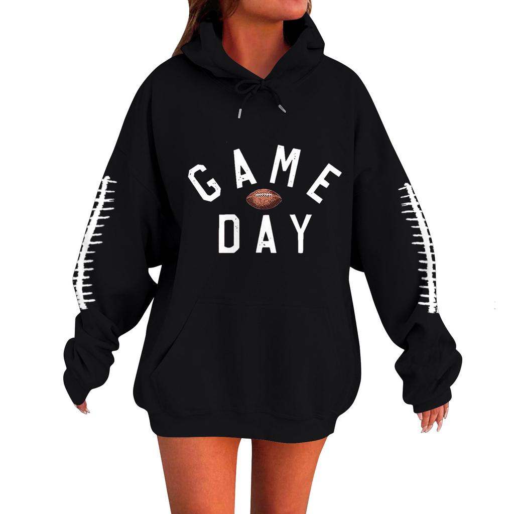 Hettegensere for kvinner Oversized gensere Langermet Uformell genser Hettegenser Topper