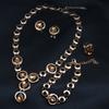 Crystal Necklace Earrings Set Women Wedding Set Fashion Round Crystal Earrings Bracelet Perfect for Bridal Event