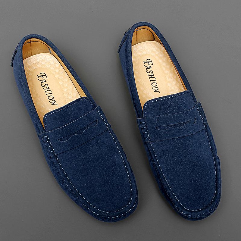 Fashion Suede Leather Mens Loafers New Fashion Walking Shoes New Comfy Man Drive Flats Classic Original Style Men Casual Shoes Moccasins