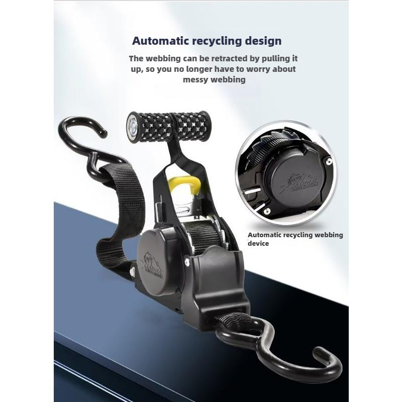 Automatiska spännband för last Tejp Infällbara remmar för motorcyklar Spärrband för last Bagagerem Spärrspännare Rem för bil