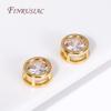 Trendy 18K Gold Plated Brass with Zircon Round/Heart Spacer beads,Separators For Beads,DIY Jewelry Making Supplies Wholesale