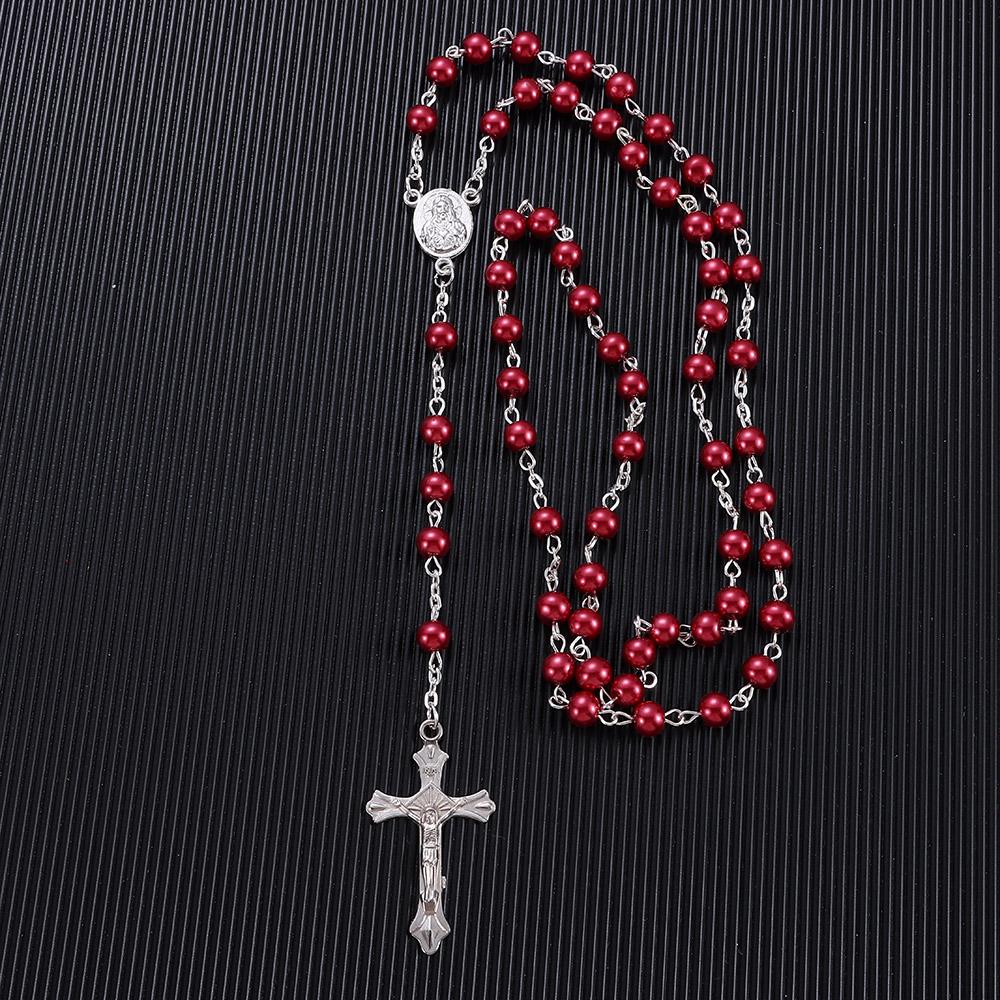 6mm Solid Colored Rosary Beads Catholic Necklace Rosary Beads Women Necklace for Teenage Girl