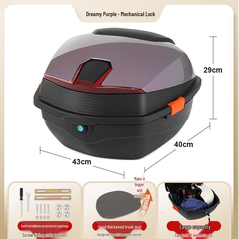 Electric Car & Motorcycle Large Trunk Box - Anti-Shake Universal Storage for Electric Bicycles