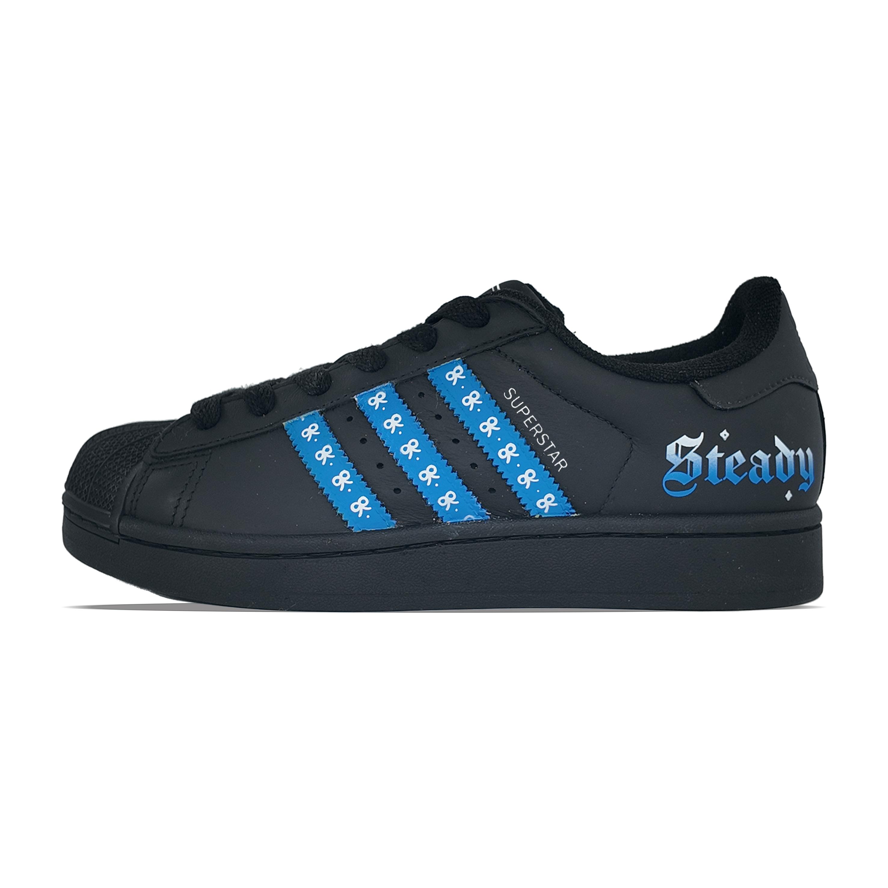 

Adidas Originals Superstar 2 Low top Skateboard Shoes Unisex Black Blue JI0079(team2147-) 42⅔