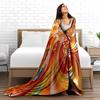 Abstract Swirl Pattern Blanket In Vibrant Red and Yellow Colors Blanket, Suitable for Use In the Bedroom, Living Room, On the Sofa