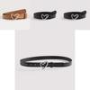 Fashionable Womens Black Geometric Belt With Alloy Buckle For Everyday Wear