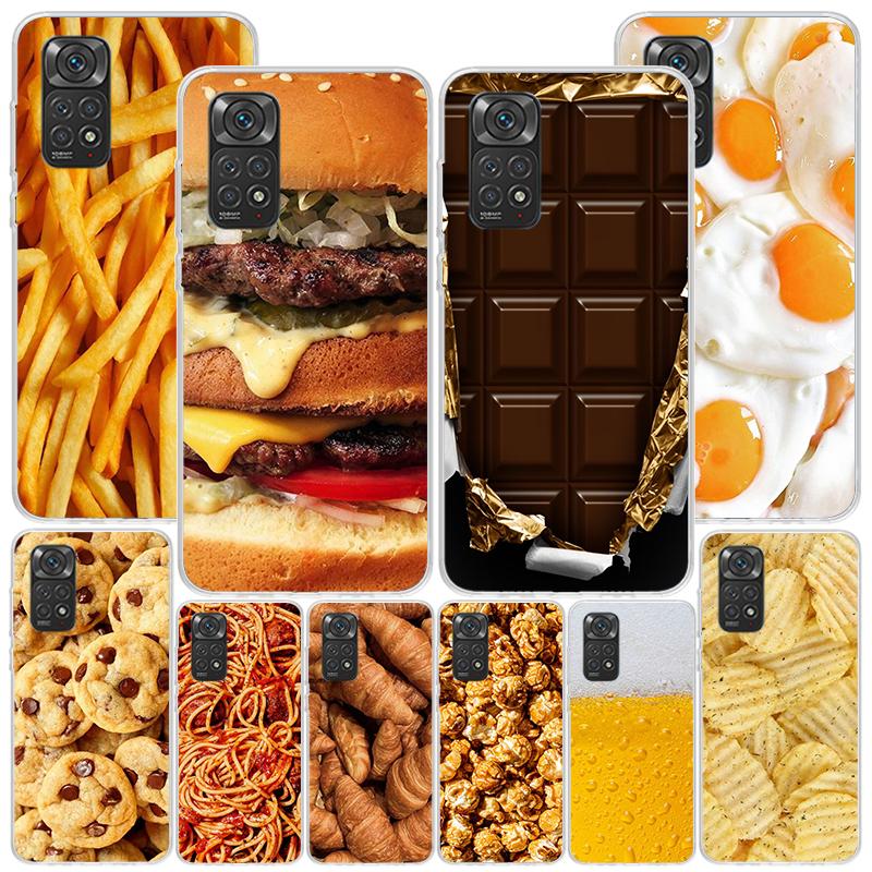 Food Fries Beer Cheese Sushi Cookie Phone Case For Xiaomi Redmi Note 15 14 13 12S 12 11 Pro Plus 14S 11S 11E 10 10S 11T 5G Perso