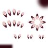 Press On Nail 24pcs Wine Red White Polkas French Design False Nail Breathable ABS Construction For Sensitive Fingers
