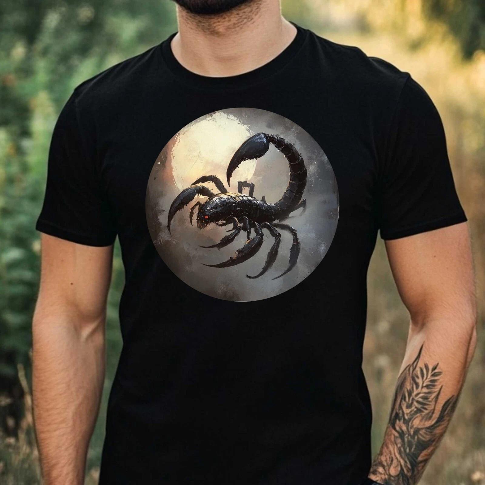 T-Shirt Herren Skorpion im Mondlicht Motiv Baumwolle Größe XS bis 5XL XS