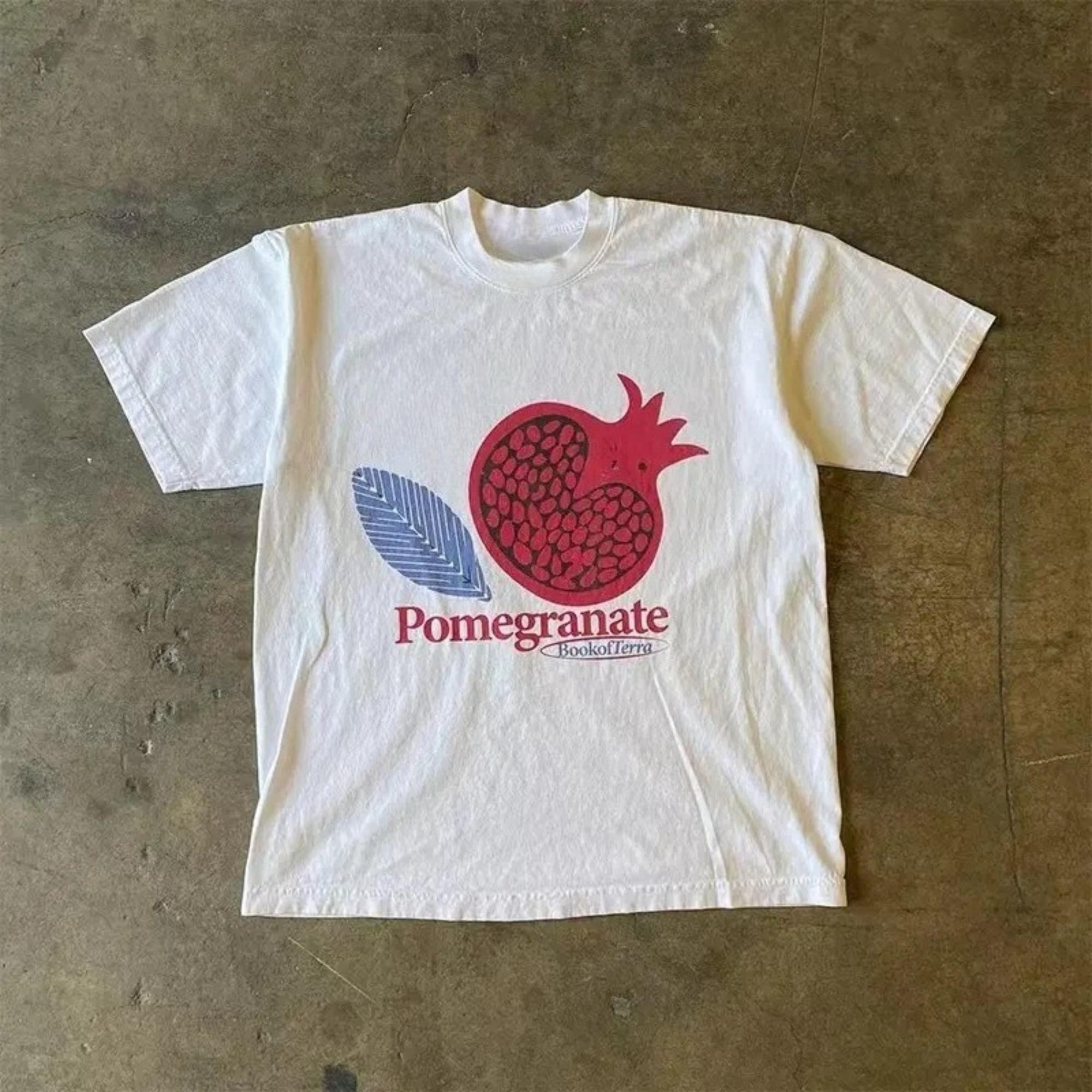 

New Men Japanese Streetat Vintage White Washed Casual Retro Acai Pattern T-shirt Cotton Loose Vatage Style Old Unseix T-Shirt M