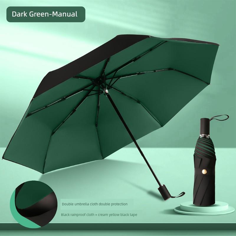 Double-Layer Umbrella for Both Rain and Sun, Reinforced Folding Umbrella for Men and Women, Fully Automatic, Super Strong Sun Protection and Uv