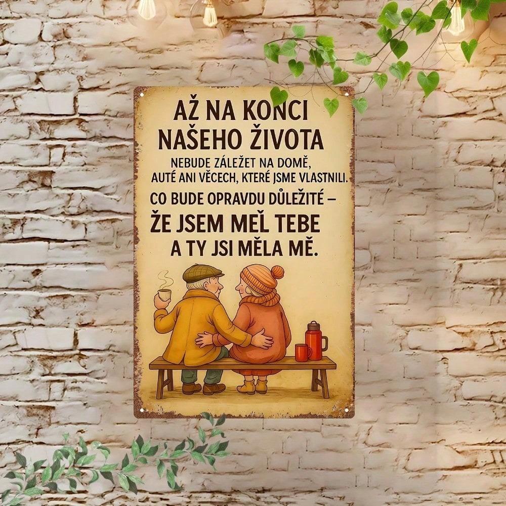 Vintage Czech Slogan Tin Sign, 7.87x11.81in Retro Metal Wall Art, Nostalgic Home Decor