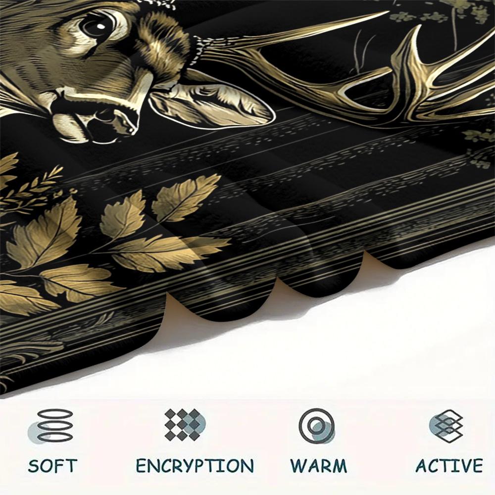 Deer Print Flannel Blanket, High Quality Comfortable for All Seasons, Home Decor, Warmth and Comfort, Perfect for Christmas Gifts